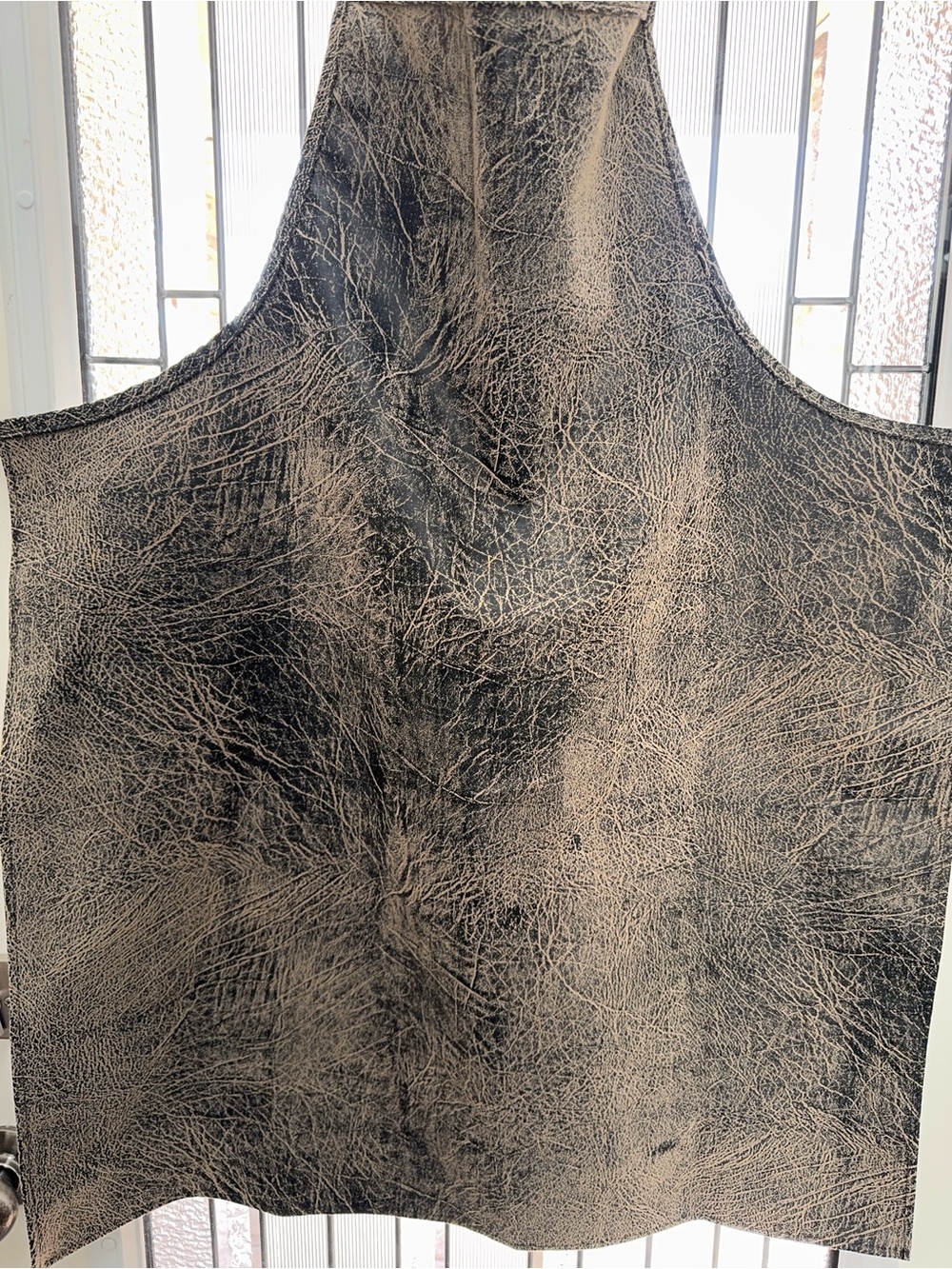 Premium Black Brown Faux Leather Kitchen Apron